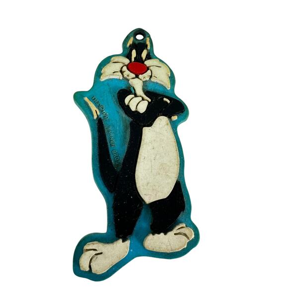 Vintage 1997 Warner Bros. Looney Toons Sylvester Cat Rubber Key Chain - Picture 1 of 4
